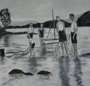 Prawning at the mid-tide